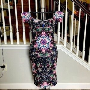 ASOS Floral Form fitting/Off the shoulder dress